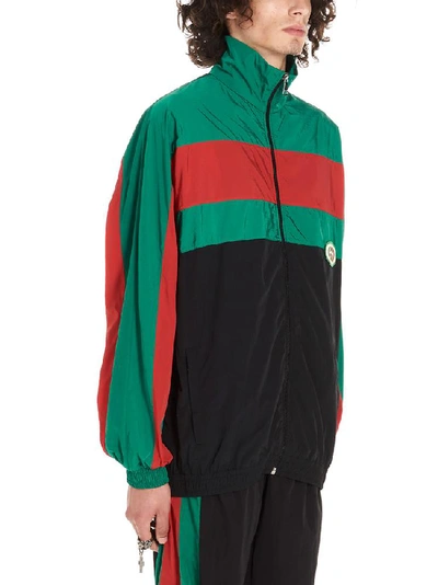 Shop Gucci Contrasting Panelled Windbreaker In Multi