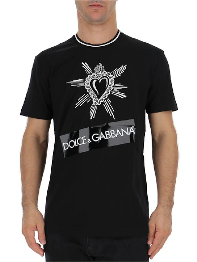 Shop Dolce & Gabbana Heart Logo T In Black