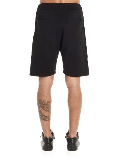 Shop Balmain Logo Trim Track Shorts In Black