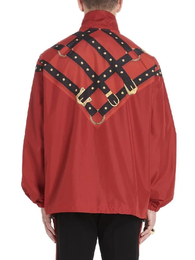 Shop Versace Graphic Printed Jacket In Red