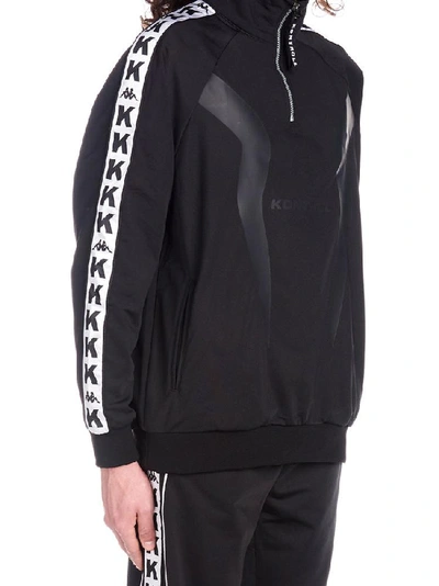 Shop Kappa Kontroll Side Logo Striped Pullover In Black