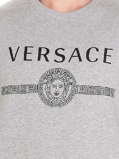 Shop Versace Logo Sweatshirt In Grey