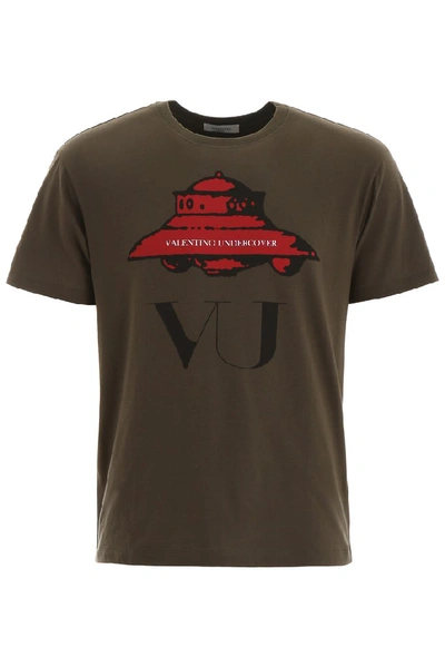 Shop Valentino X Undercover Ufo Logo Printed T-shirt In Green