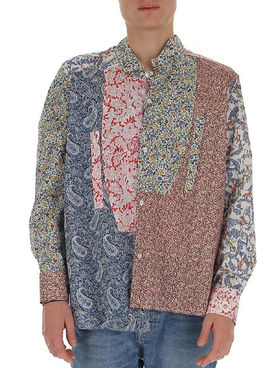 Shop Loewe Patchwork Oversize Shirt In Multi