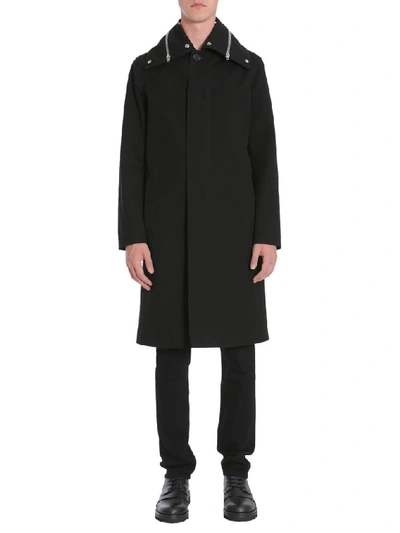 Shop Givenchy Zip Detail Coat In Black