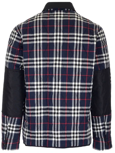 Shop Burberry Vintage Check Pocket Detail Jacket In Blue