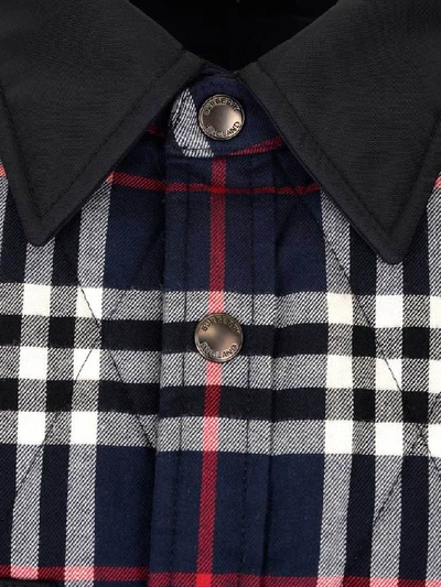 Shop Burberry Vintage Check Pocket Detail Jacket In Blue