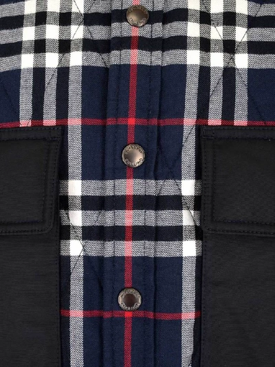 Shop Burberry Vintage Check Pocket Detail Jacket In Blue