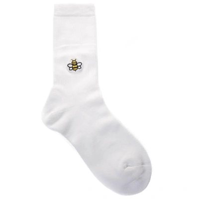 Shop Dior Homme Bee Embroidered Socks In White