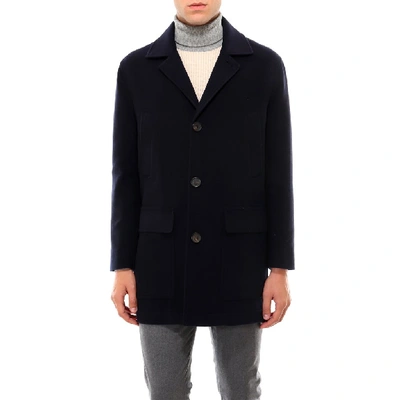 Shop Brunello Cucinelli Single Breasted Coat In Navy