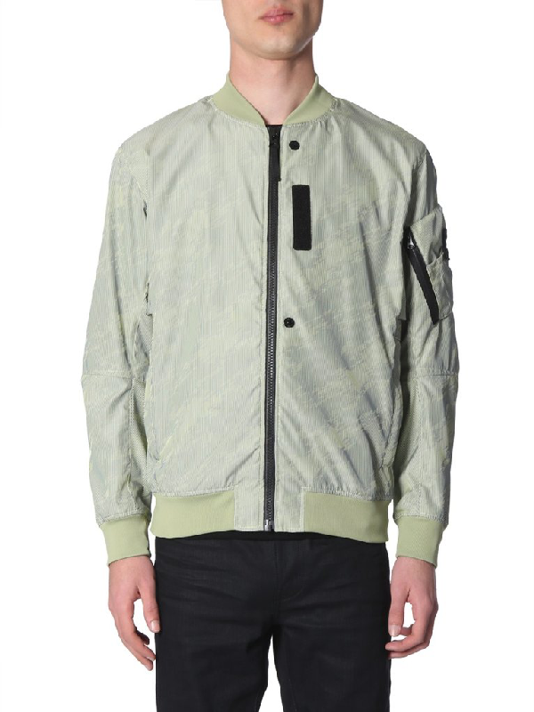 Stone Island Shadow Project Zipped Bomber Jacket In Green Modesens