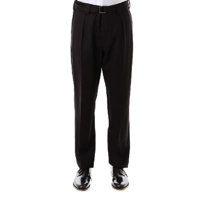 Shop Valentino Belted Tailored Trousers In Black