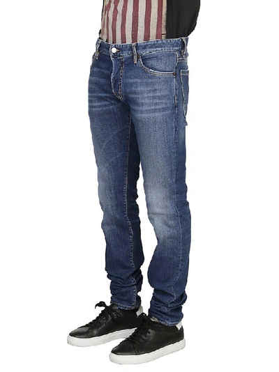 Shop Dsquared2 Mid Rise Slim Fit Jeans In Blue