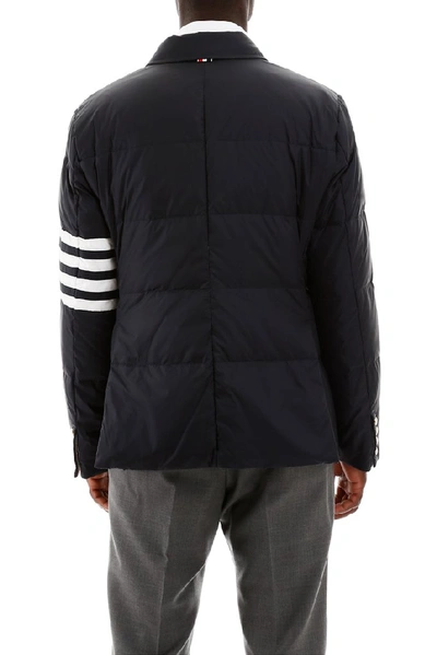 Shop Thom Browne 4 Bar Quilted Blazer In Navy