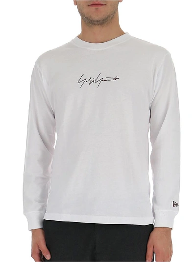 Shop Yohji Yamamoto Logo Embroidered Sweatshirt In White