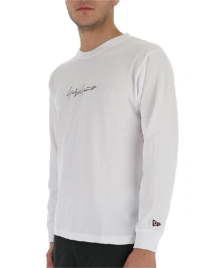 Shop Yohji Yamamoto Logo Embroidered Sweatshirt In White