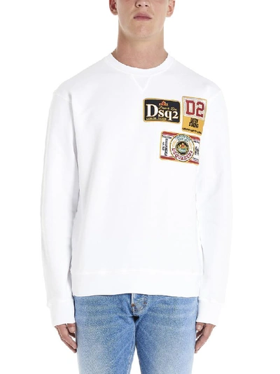 Shop Dsquared2 Logo Patch Crewneck Pullover In White