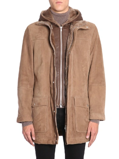 Shop Brunello Cucinelli Hooded Coat In Brown