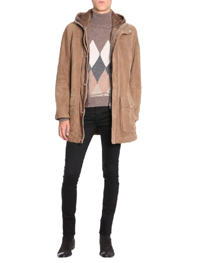 Shop Brunello Cucinelli Hooded Coat In Brown