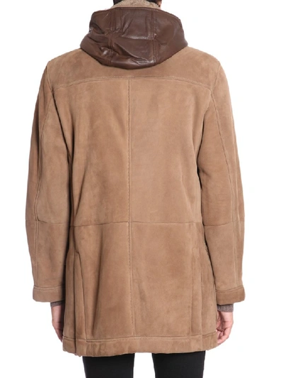 Shop Brunello Cucinelli Hooded Coat In Brown