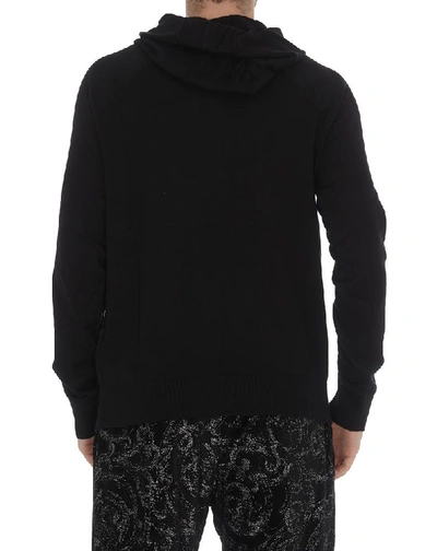 Shop Versace Collection Logo Hoodie In Black