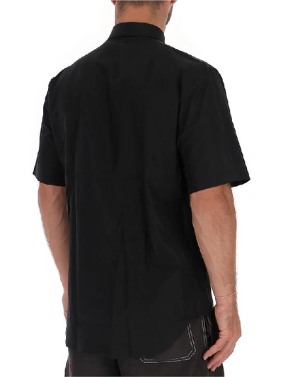 Shop Dior Homme Bee Embroidered Short Sleeve Shirt In Black