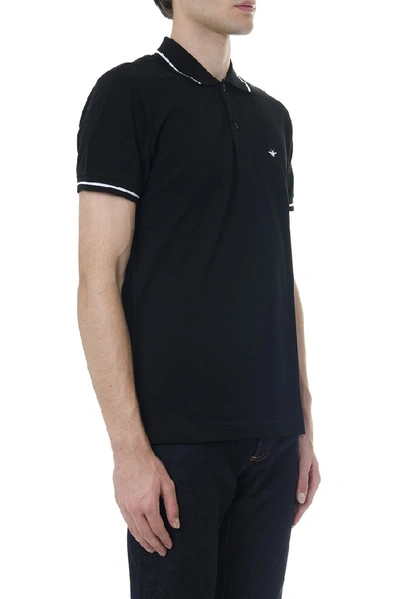 Shop Dior Homme Bee Embroidered Polo Shirt In Black