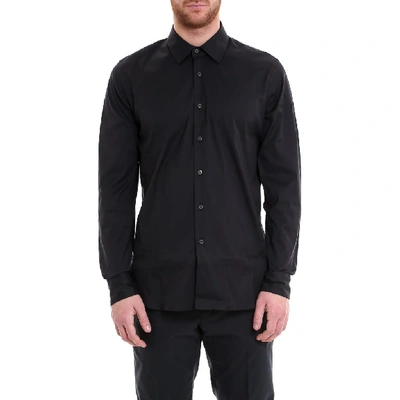 Embroidered-logo Cotton-poplin Shirt In Black