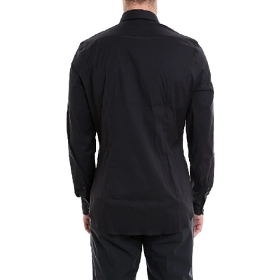 Shop Prada Stretch Cotton Shirt In Black