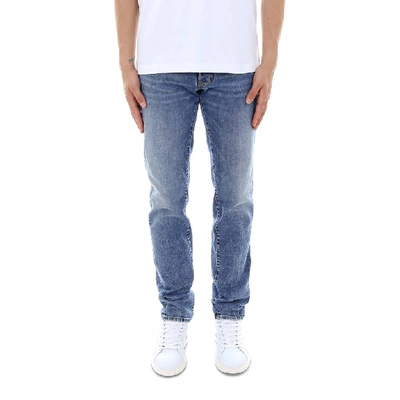 Shop Dsquared2 Patch Motif Slim Jeans In Blue