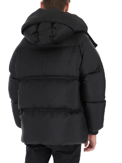 Shop Valentino Logo Printed Oversize Down Jacket In Black