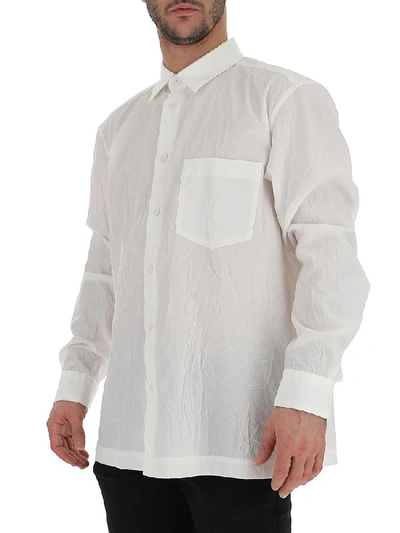 Shop Issey Miyake Buttoned Crepe Shirt In White