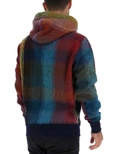Shop Missoni Tartan Logo Hooded Sweater In Multi