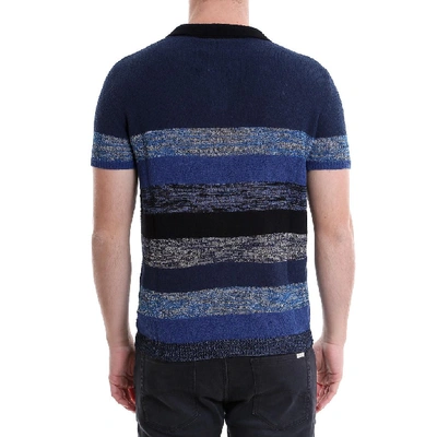 Shop Nuur Striped Knit Polo In Multi