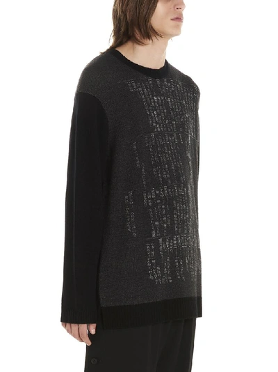 Shop Yohji Yamamoto Dictionary Printed Sweater In Grey