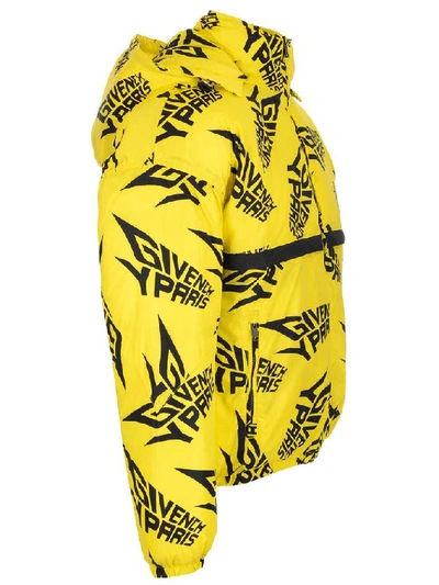 Shop Givenchy Logo All Over Puffer Jacket In Yellow
