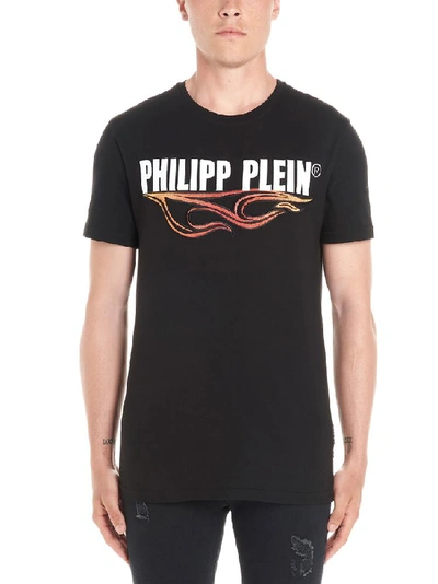Shop Philipp Plein Flame Print T In Black