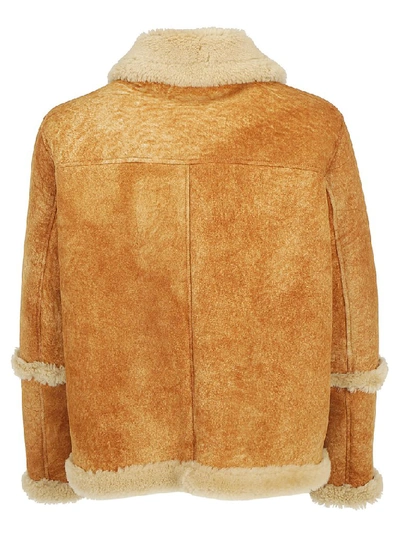 Shop Dsquared2 Shearling Bomber Jacket In Brown
