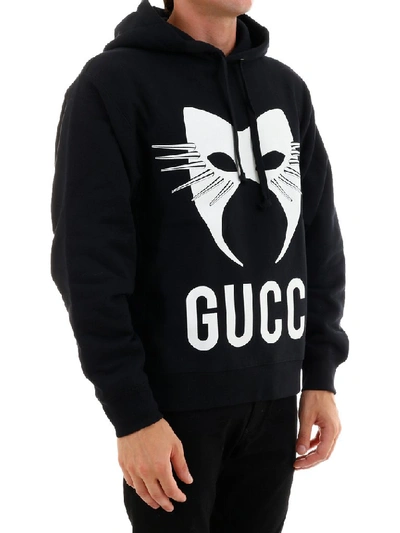 Shop Gucci Manifesto Logo Printed Hoodie In Black