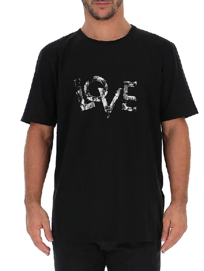 Shop Saint Laurent Love Print T In Black