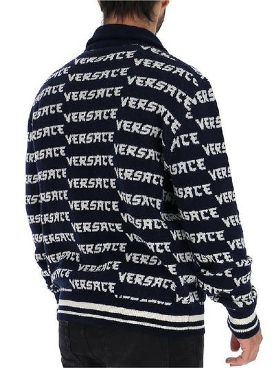 Shop Versace Logo Blouson Jacket In Black