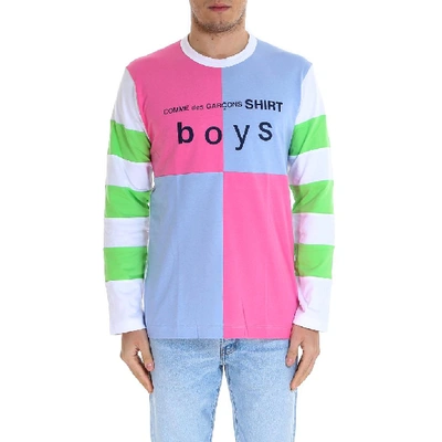 Shop Comme Des Garçons Shirt Boys Colour Block Logo Sweatshirt In Multi
