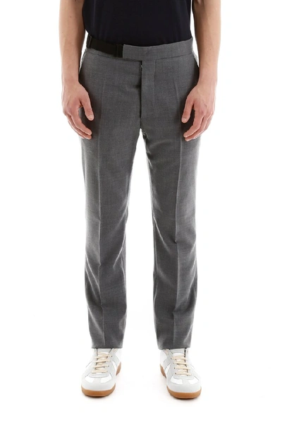 Shop Maison Margiela Belted Tailored Trousers In Grey