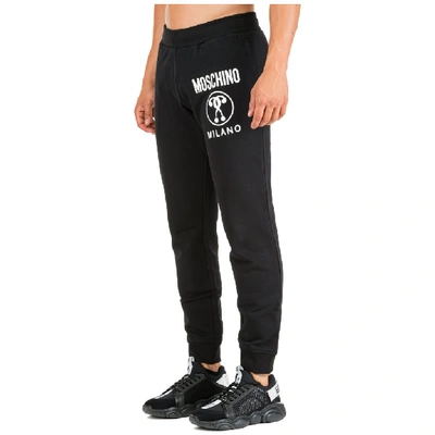 Shop Moschino Logo Print Track Trousers In Black