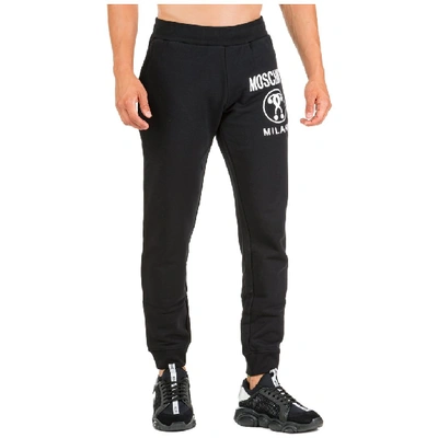 Shop Moschino Logo Print Track Trousers In Black