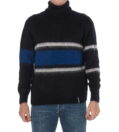 Shop Golden Goose Deluxe Brand Yoshiro Striped Turtleneck Sweater In Blue