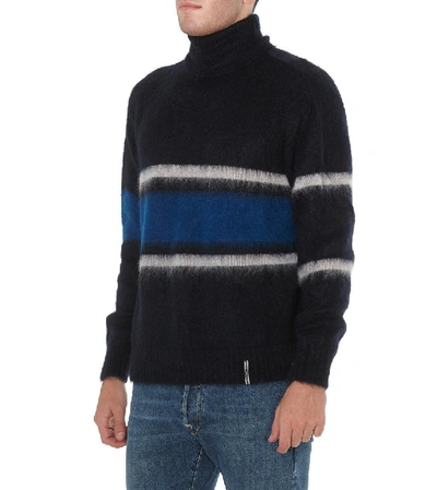 Shop Golden Goose Deluxe Brand Yoshiro Striped Turtleneck Sweater In Blue