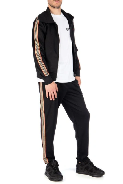 Shop Burberry Icon Stripe Detail Track Jacket In Black