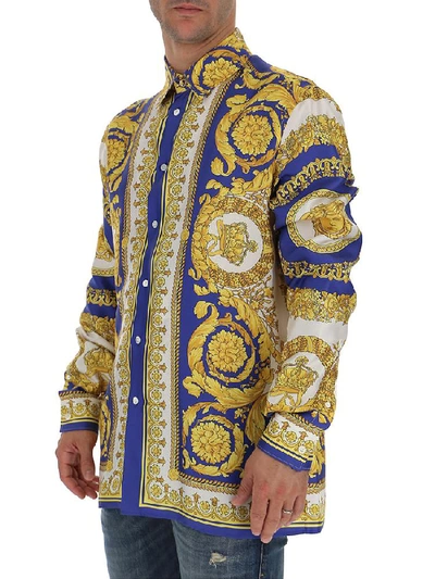 Shop Versace Baroque Printed Shirt In Multi