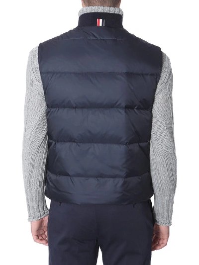 Shop Thom Browne 4 Bar Down Vest In Navy